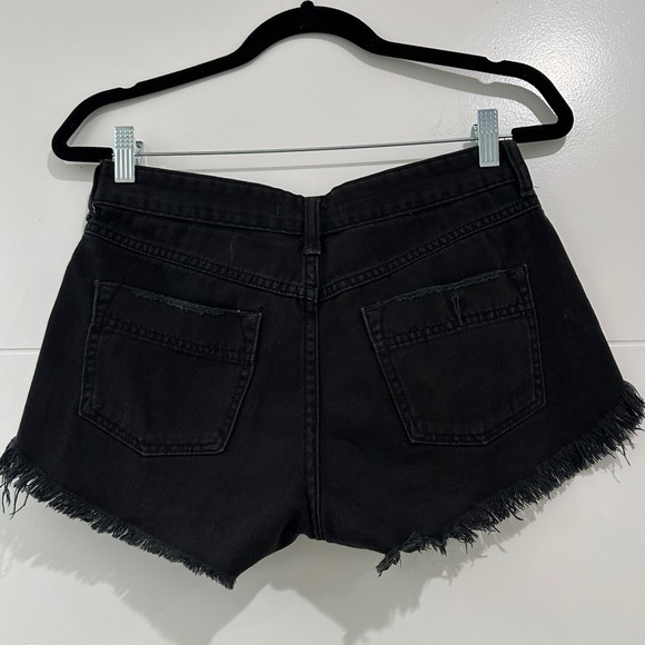Free People We The Free Black High Waisted Denim Cutoff Shorts | Size 26 - Picture 11 of 13